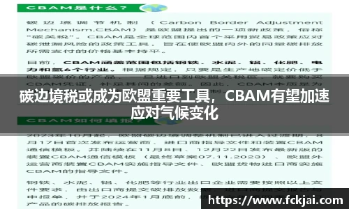 碳边境税或成为欧盟重要工具，CBAM有望加速应对气候变化
